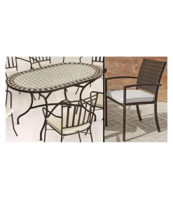 Conjunto de mesa+4 sillones terraza jardín mosaico Sambala/Bahia-150/4.