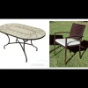 Conjunto de mesa y 4 sillones terraza jardín mosaico Bora/Bahia-150/4.