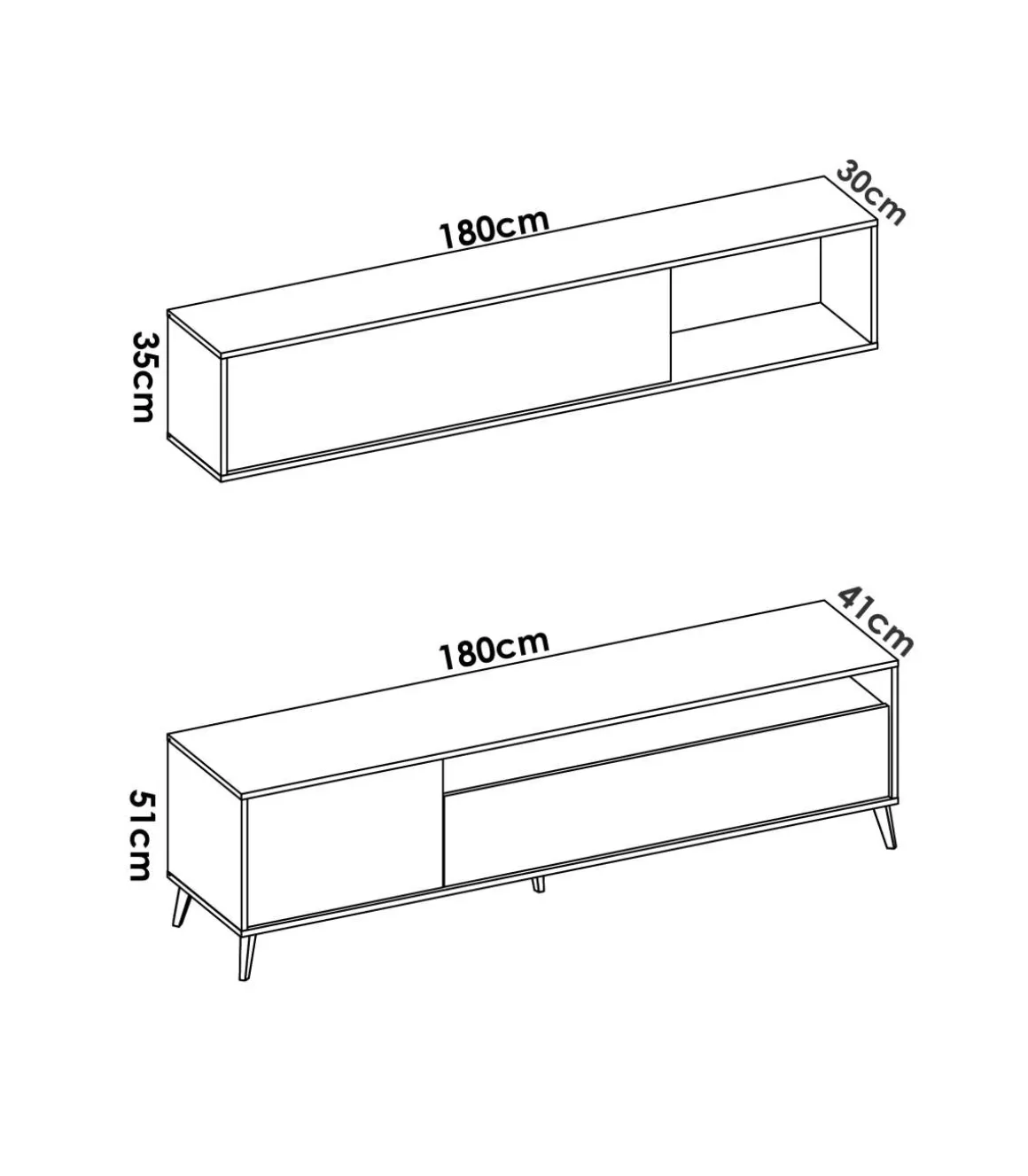 Conjunto de muebles de salón Canena en Blanco/ Natural.