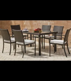 Conjunto jardín de mesa y 4 sillones Bahia -150/4 .