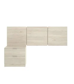 Conjunto juvenil cabecero + mesita Tito acabado natural.
