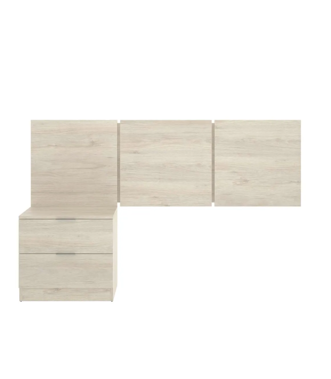 Conjunto juvenil cabecero + mesita Tito acabado natural.