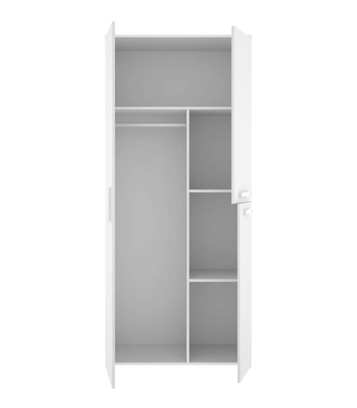 Conjunto juvenil cama compacta y armario Tenor acabado blanco/alistonado.