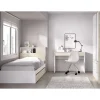 Conjunto juvenil cama de 90cm con 2 cajones, armario y escritorio Tamesis acabado natural/blanco.
