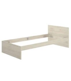Conjunto juvenil cama de 90 cm, mesita y escritorio Topo-2 acabado natural/blanco.