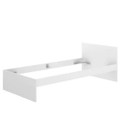 Conjunto juvenil cama de 90 cm, mesita y escritorio Topo-3 en acabado blanco/natural.