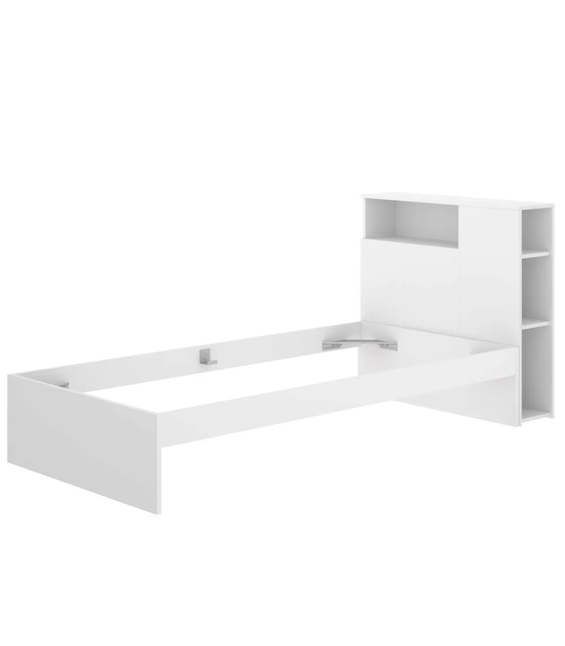 Conjunto juvenil cama de 90cm y escritorio Tamesis acabado blanco.