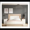 Conjunto matrimonio cabecero + 2 mesitas modelo Bazan acabado roble.