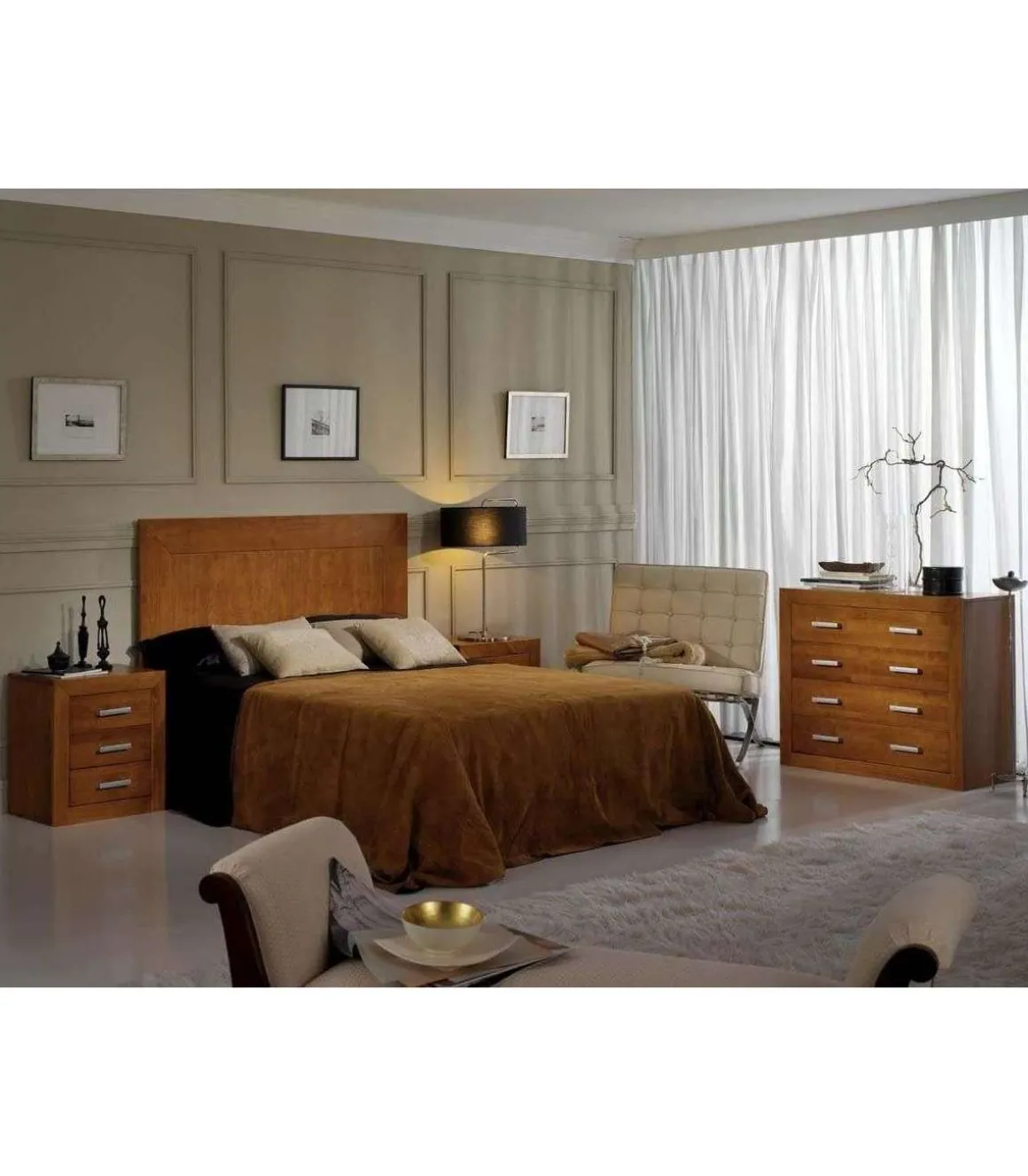 Conjunto Matrimonio I Kinus-Nova cabecero 135, comoda y 2 mesitas