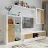 Conjunto salón Bellingham acabado blanco/roble, 200cm(alto ) 202cm(ancho) 40cm(largo)