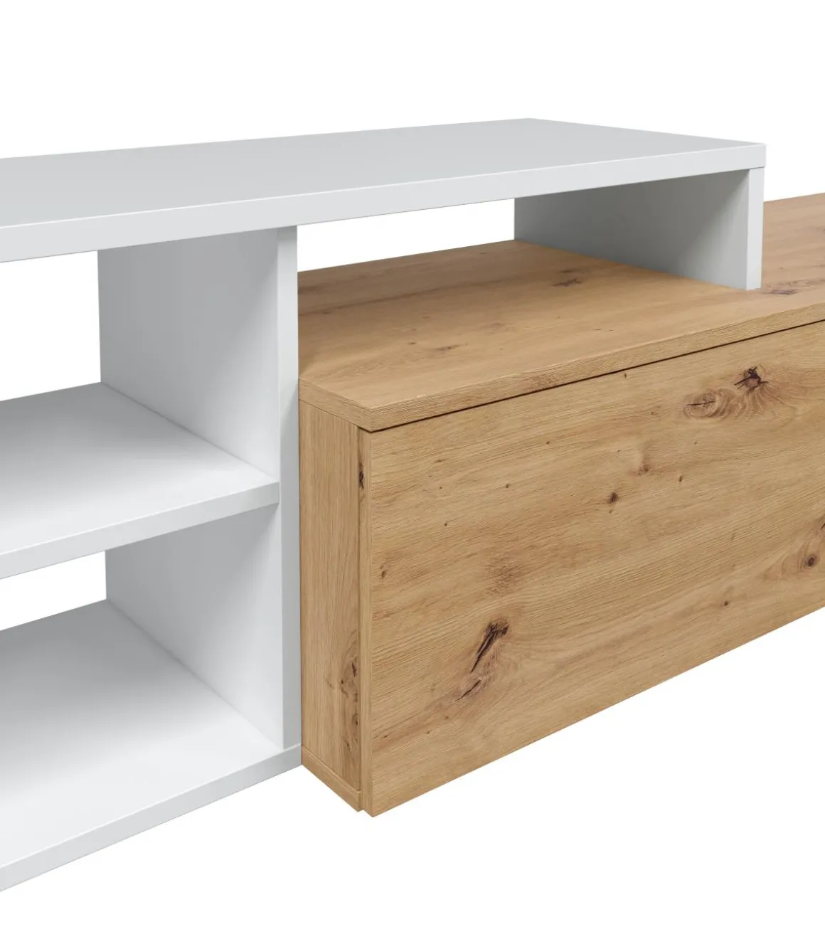Conjunto salón Teho acabado roble y blanco artik reversible 44 cm(alto) 2,21 cm(ancho) 40 cm (fondo)