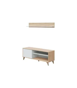 Conjunto salon television Gala acabado roble/blanco 50 cm(alto)135 cm(ancho)40 cm(largo)