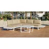 Conjunto terraza jardín aluminio Loira-7 con estructura en blanco.