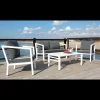 Conjunto terraza jardín aluminio Acapulco-7 con estructura en blanco.