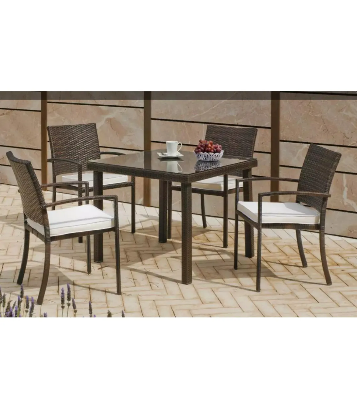 Conjunto terraza, jardín mesa+4 sillones Bahia -909 /4+4C.
