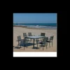 Conjunto terraza jardín mesa + 4 sillones aluminio blanco Palermo 160/4 Córcega