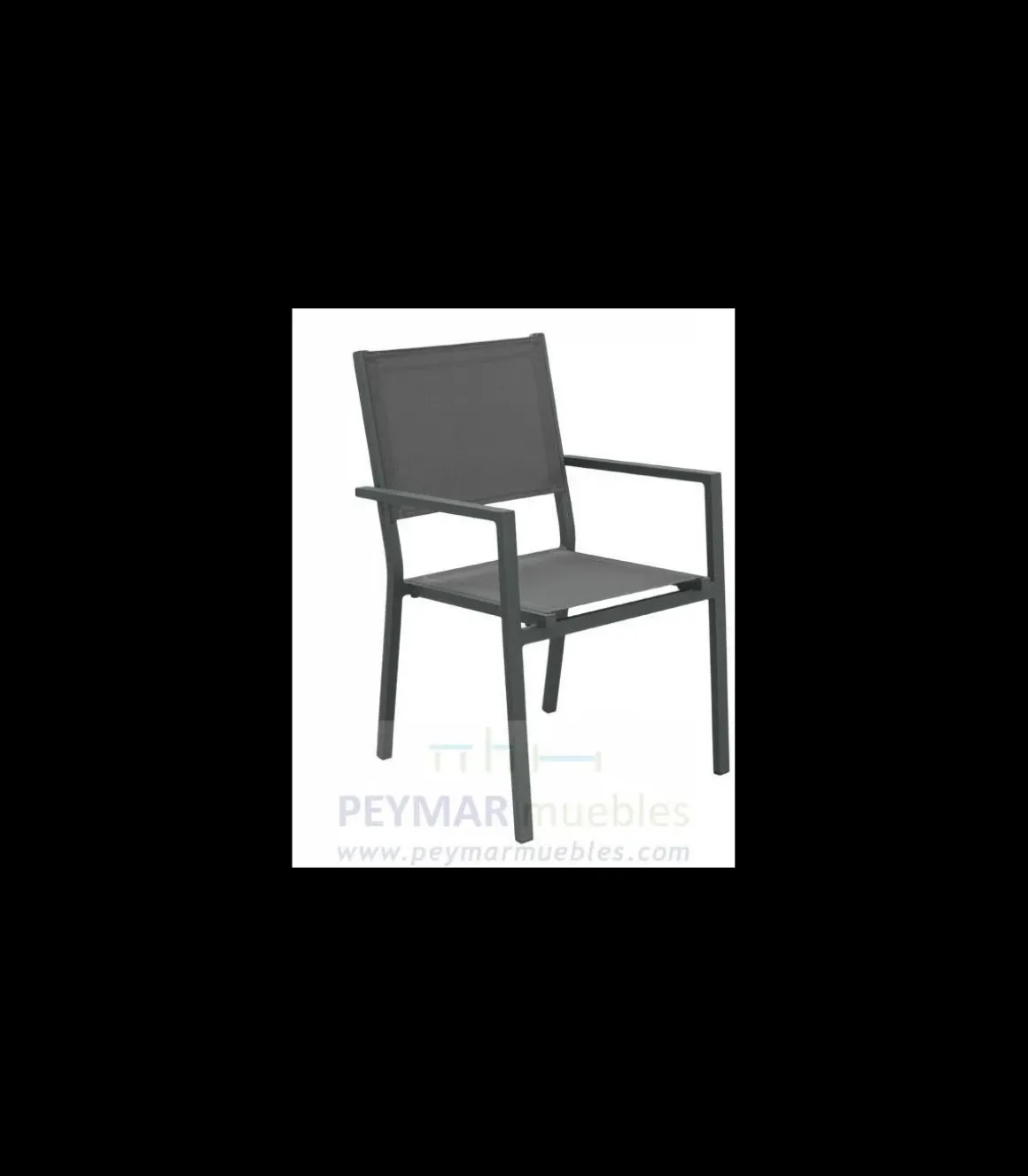 Conjunto terraza jardín mesa + 4 sillones aluminio antracita, Veneto-160x90/ Córcega 4.