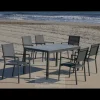 Conjunto terraza jardín mesa 160X90 + 4 sillones modelo Córcega aluminio atracita.