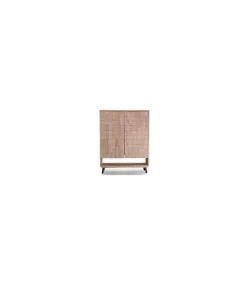 Consola alta Berg 2 puertas acabado roble nordish/negro, 120m(ancho) 156cm(altura) 40cm(fondo)