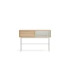 Consola modelo Yoko 2 cajones acabado roble/crema, 120cm(ancho) 80cm(alto) 35cm (fondo)