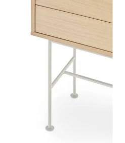 Consola modelo Yoko 2 cajones acabado roble/crema, 120cm(ancho) 80cm(alto) 35cm (fondo)