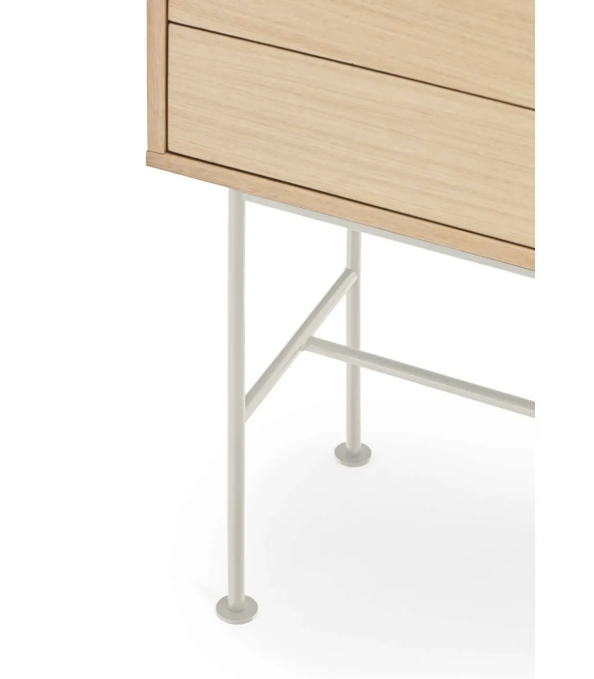 Consola modelo Yoko 2 cajones acabado roble/crema, 120cm(ancho) 80cm(alto) 35cm (fondo)