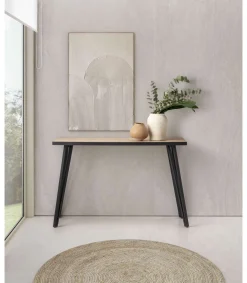 Consola para recibidor 1 cajón Mateo acabado bocamina/negro, 77cm(alto) 120cm(ancho) 40cm(fondo)