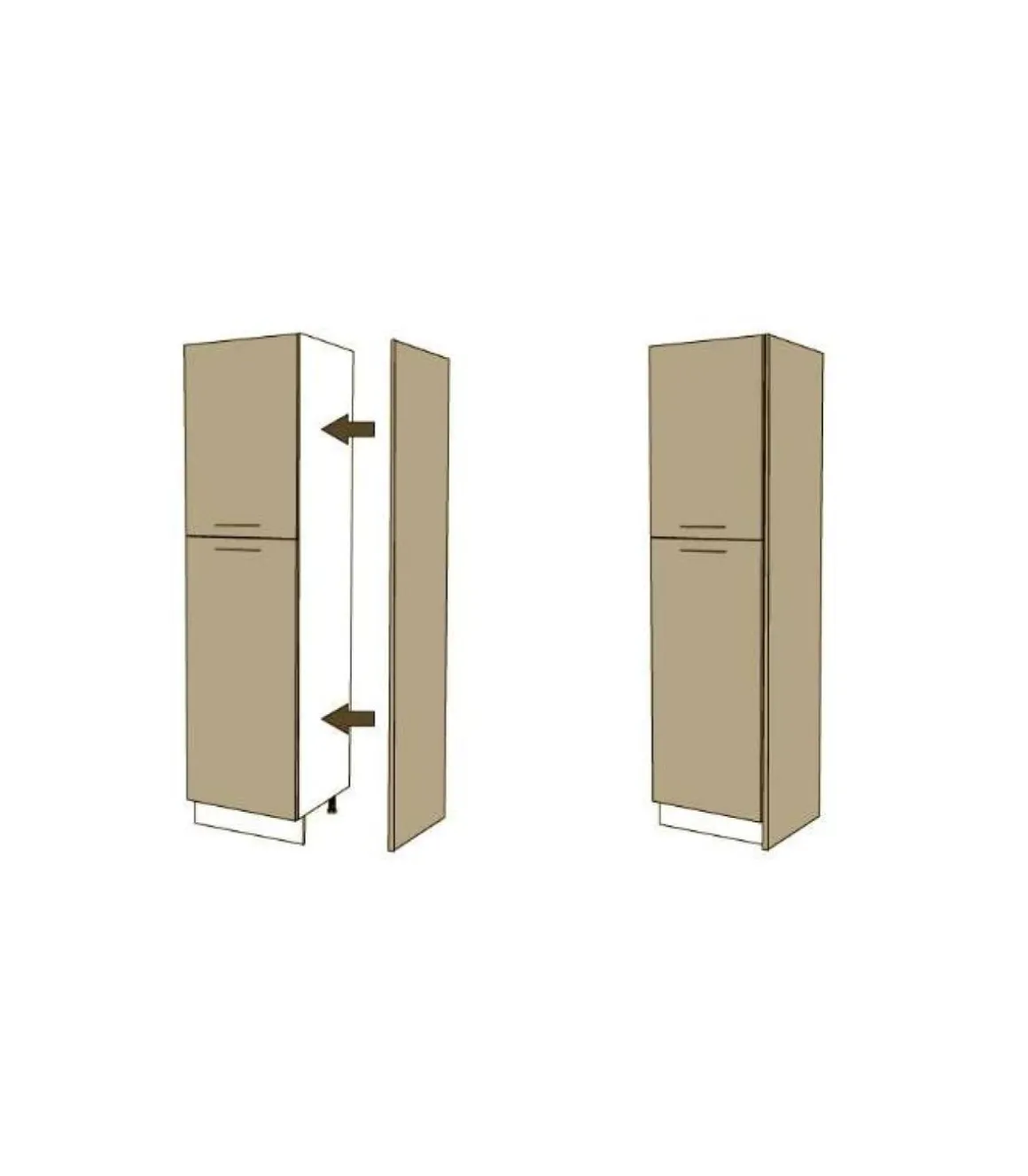 Costado visto para columna acabado blanco mate, 235 cm(alto)60 cm(ancho)1,9 cm(largo)