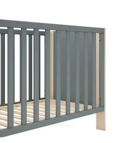 Cuna infantil DYLAN acabado verde kaki/cera blanca, 80cm(alto) 123cm(ancho) 65.5cm(fondo)