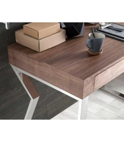 Escritorio chapado en nogal Isabel, 120 x 59.5 x 82 cm (largo x ancho x alto)