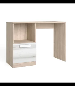 Escritorio Flash con puerta acabado sahara/blanco, 74cm(alto) 100cm(ancho) 42cm(fondo)