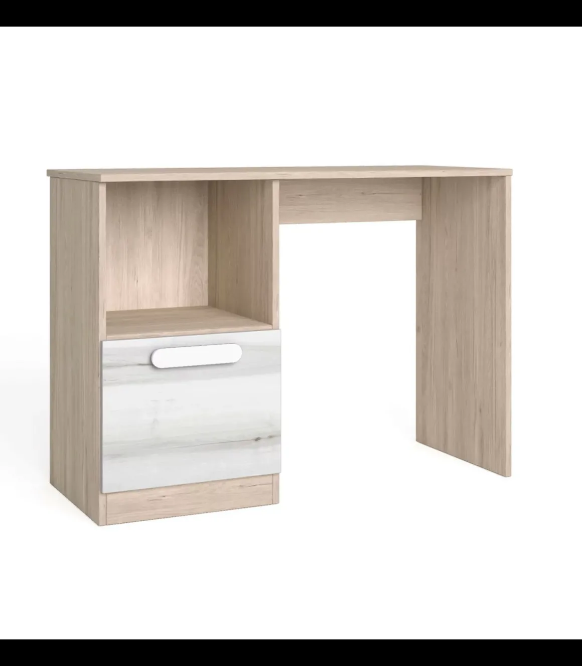 Escritorio Flash con puerta acabado sahara/blanco, 74cm(alto) 100cm(ancho) 42cm(fondo)
