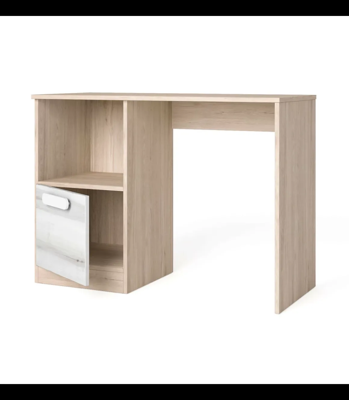 Escritorio Flash con puerta acabado sahara/blanco, 74cm(alto) 100cm(ancho) 42cm(fondo)