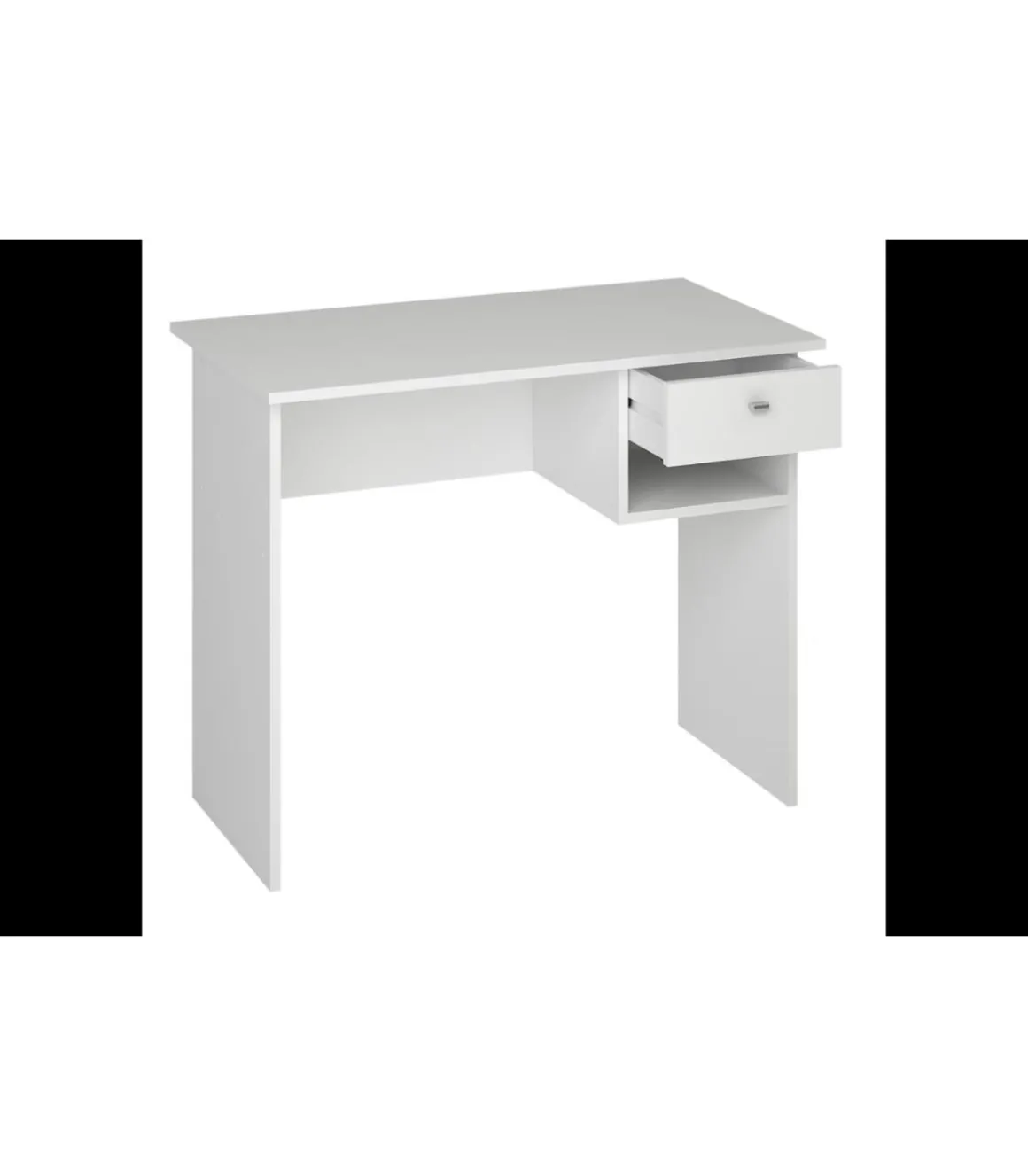 Escritorio Mate en acabado blanco con un cajón. 74 cm(alto)90 cm(ancho)50 cm(fondo)
