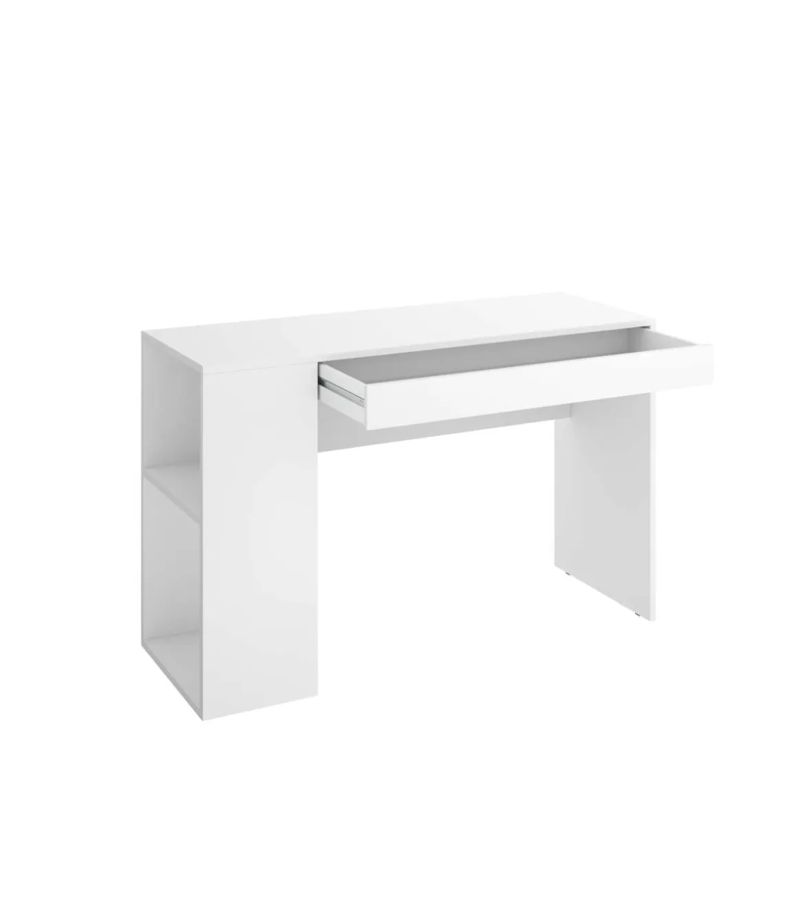 Escritorio Navas con estante y 1 cajon en blanco 74 cm(alto)115 cm(ancho)50 cm(fondo)