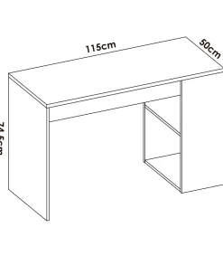 Escritorio Navas con estante y 1 cajon en blanco 74 cm(alto)115 cm(ancho)50 cm(fondo)