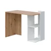Escritorio reversible Gilda en blanco artik y roble nordi 78 cm (alto) x 100 cm (ancho) x 52 cm (prof.)