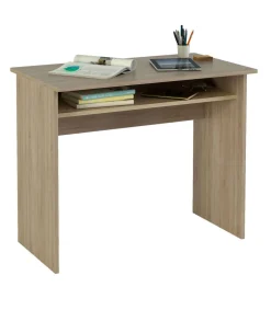 Escritorio Tierra color roble con balda interior fija. 74 cm(alto)90 cm(ancho)50 cm(fondo)