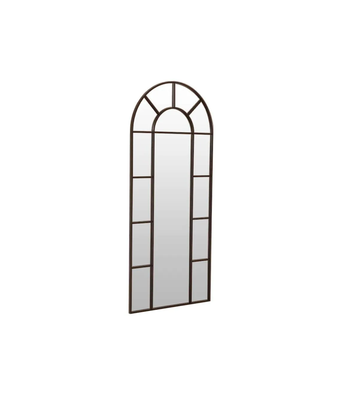 Espejo moderno tipo ventana con arco Dublín acabado marco negro, 80cm(ancho) 180cm(altura) 3.5cm(fondo)