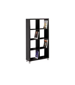 Estantería alta kubox 2x4 acabado negro, 146 cm(alto)76 cm(ancho)29 cm(fondo) .