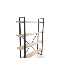 Estantería alta Plank acabado roble nordish/negro, 180cm(alto) 150cm(ancho) 35cm(largo).