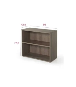 Estantería baja para oficina o estudio acabado olmo claro, 77.6 cm(alto)93 cm(ancho)42.5 cm(fondo).