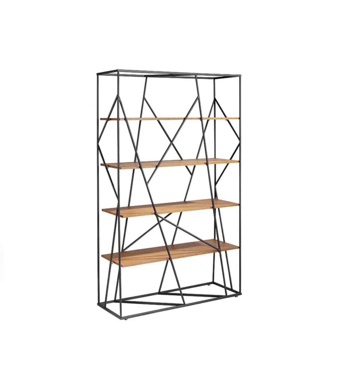 Estantería 4 baldas modelo Nereida acabado nogal, 110 x 40 x 180 cm (largo x ancho x alto)