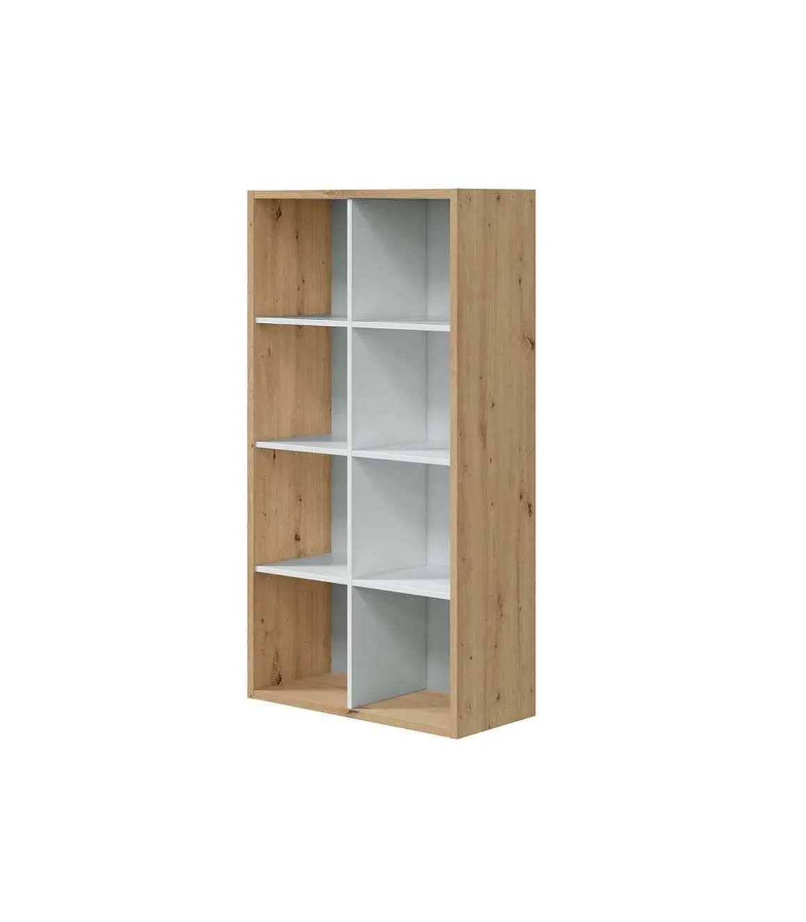 Estantería cubos acabado blanco artik/roble 137cm(alto) 71,5cm(ancho) 33cm(fondo).