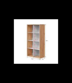 Estantería cubos acabado blanco artik/roble 137cm(alto) 71,5cm(ancho) 33cm(fondo).