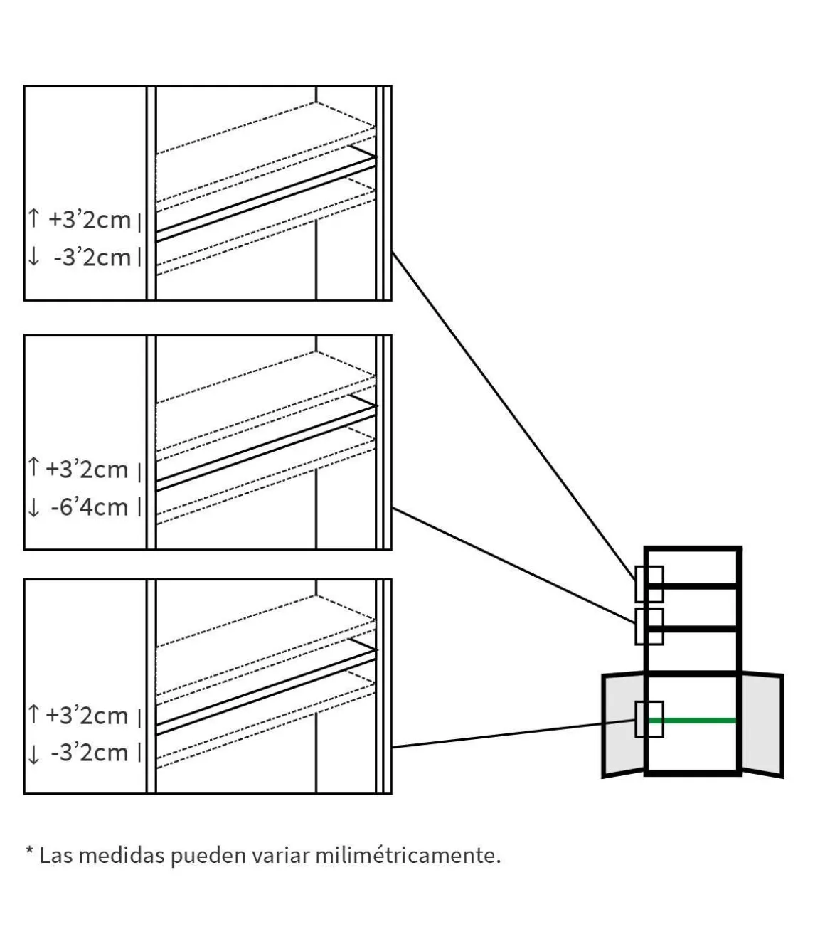 Estantería-1 dos puertas acabado roble cambrian, 196.5 cm(alto)75.5 cm(ancho)33 cm(fondo)..