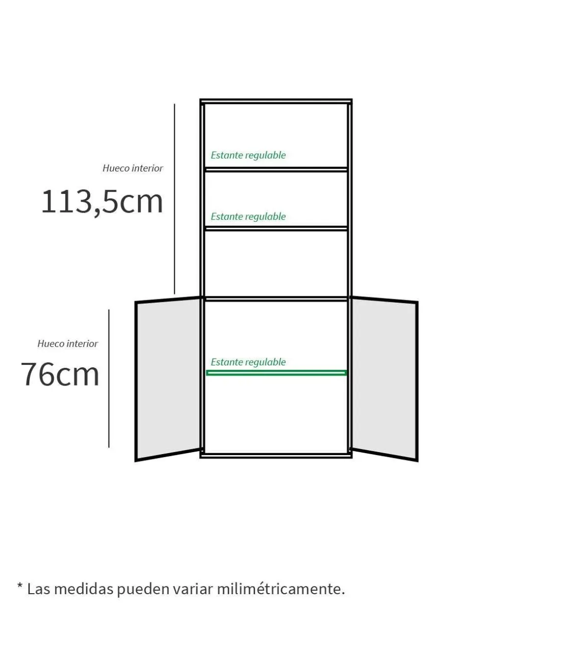 Estantería-1 dos puertas acabado roble gold, 196.5 cm(alto)75.5 cm(ancho)33 cm(fondo)..