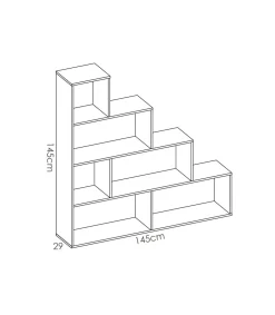 Estantería Iznatoraf en roble natural 145 cm(alto)145 cm(ancho)29 cm(fondo).
