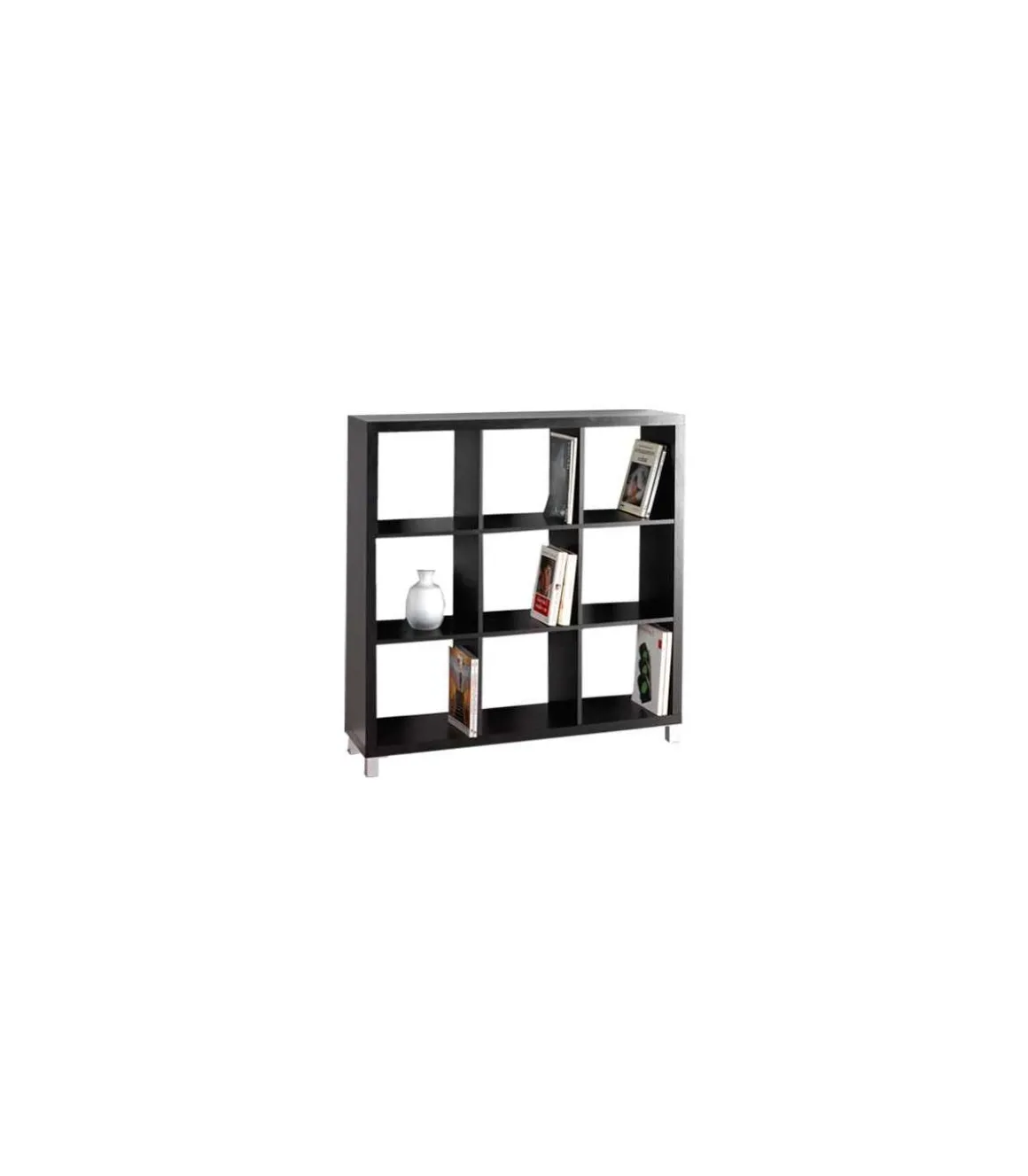 Estantería mediana kubox 3x3 acabado negro, 111 cm(alto)111 cm(ancho)29 cm(fondo)