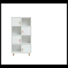 Estantería 4 puertas, 4 huecos acabado blanco, 119cm(alto) 60cm(ancho) 29cm(fondo). .